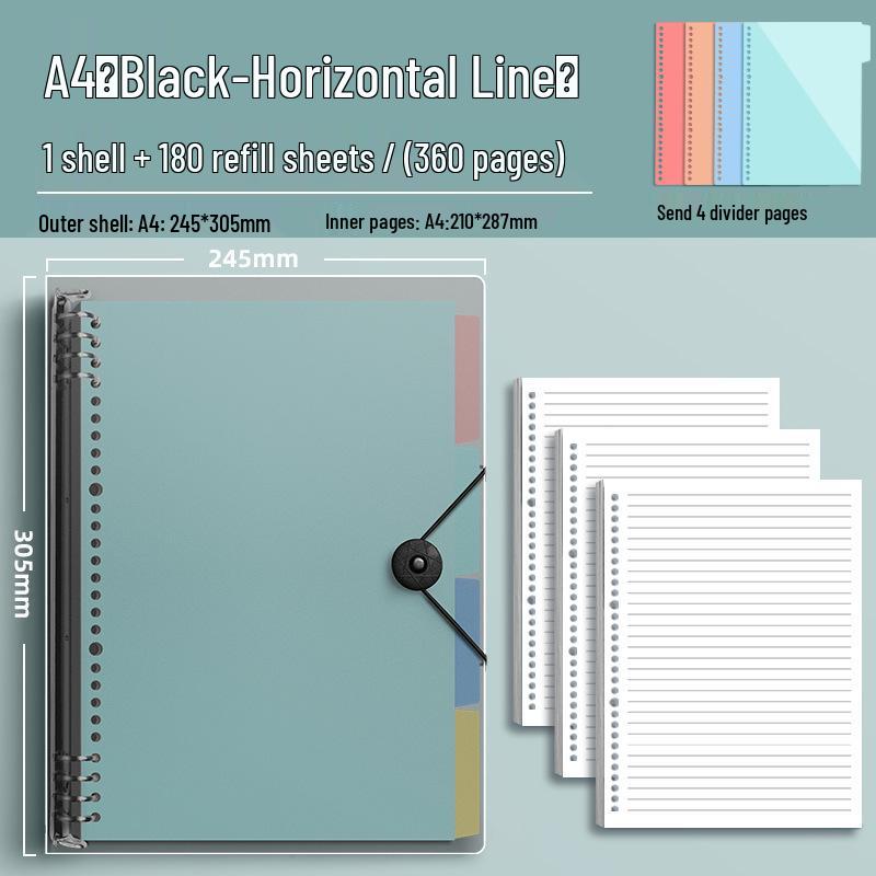 Extra Thick B5 Ring Binder Notebook with Loose-Leaf Refills - Comfortable for Hands, Perfect for Students