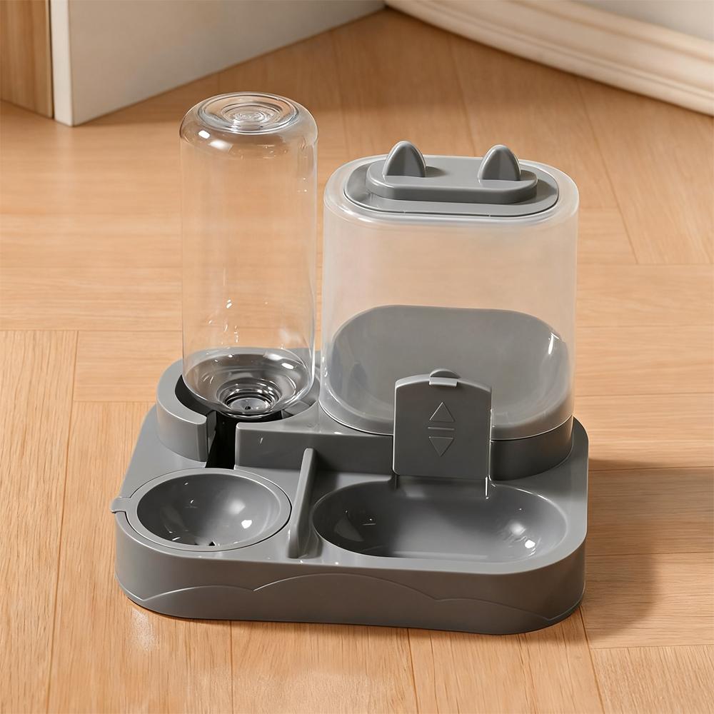 1 PC 2-in-1 Automatic Feeder with Controllable Food Amount for Small Animal Pets Rabbits Cats Dogs Feeder Bowl with Drink Bottle