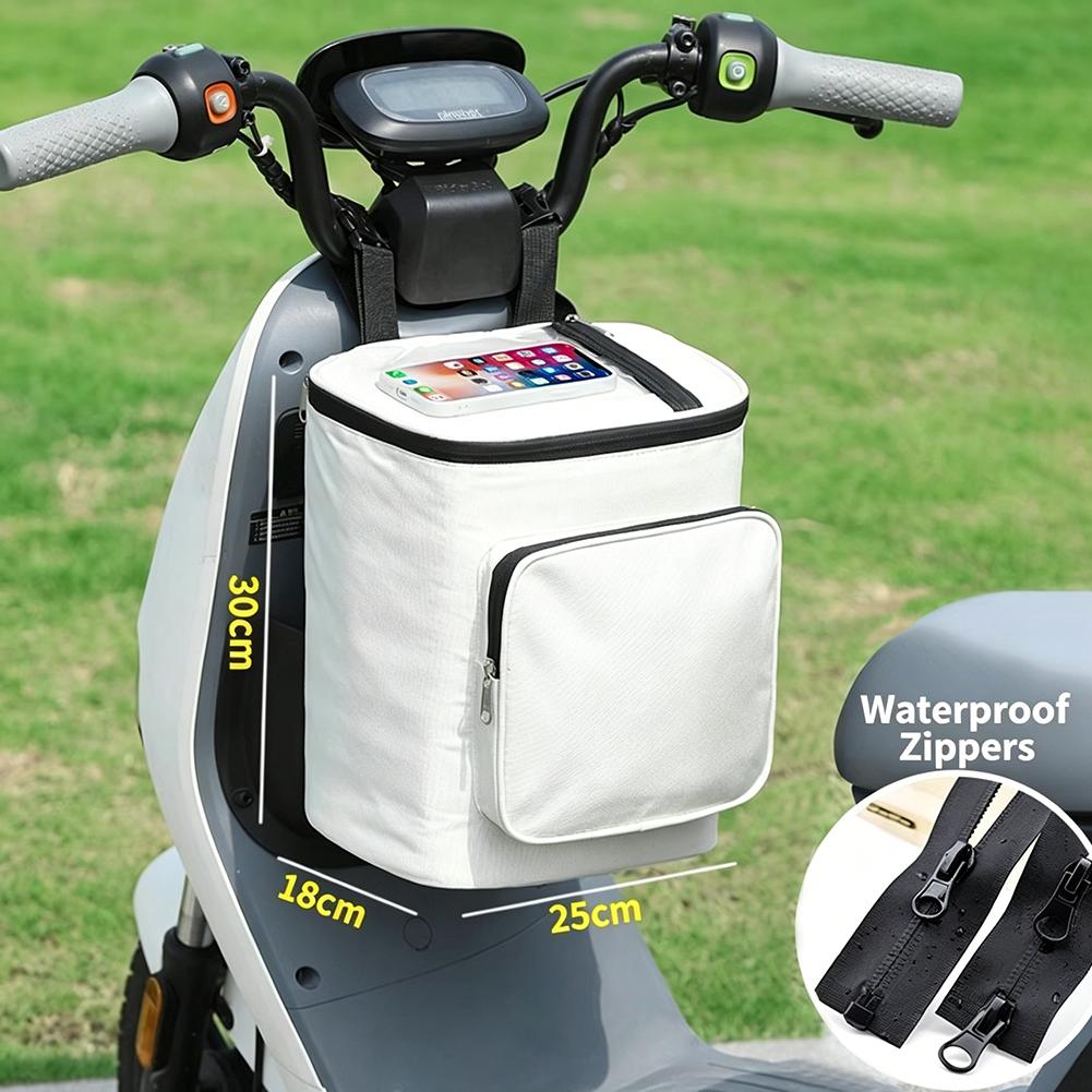 Waterproof Electric Bike Hanging Bag Large Capacity Front Storage Pouch for Helmet & Raincoat