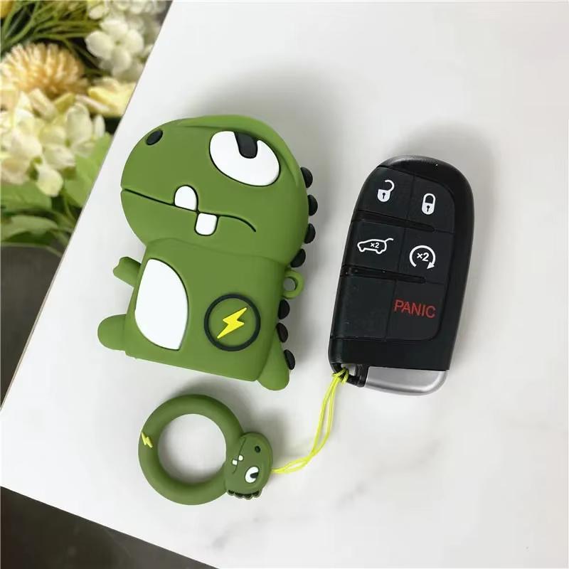 Cartoon For Jeep Cherokee Wrangler Compass Renegade Grand Patriot Grand 2 3 4 Button Smart Remote Car Key Case Cover Accessories