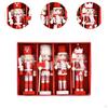 4 Pieces Nutcracker Puppet Statues Christmas Decorations Home Furnishing Crafts Artificial Ornaments