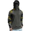 Men’s Long Sleeve Hooded Quick Dry T Shirt Lightweight Printed Sun Protection Top for Outdoor Sports Fishing Fitness