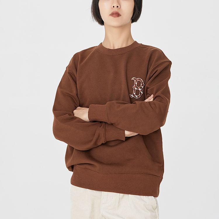 New MLB Old Flower Sweatshirts Unisex Dark Brown 3AMTM0624-43BRD