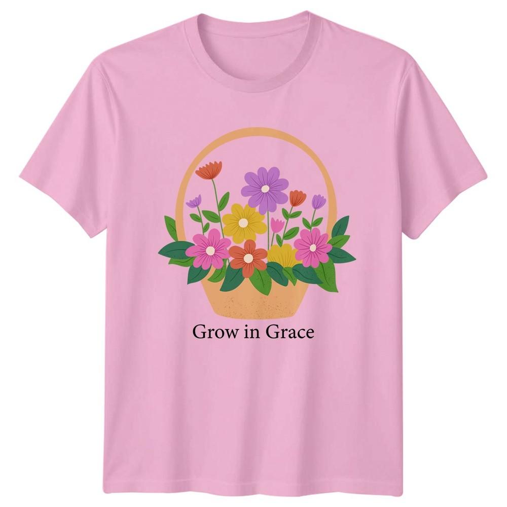 Grow In Grace Unisexs TShirt Spring Floral Mothers Day Gift For Her