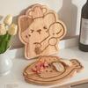 Cartoon Cutting Board Kawaii Wooden Food Board Cinnamon Roll Girl Children Bread Breakfast Plate Fruit Dessert Plate