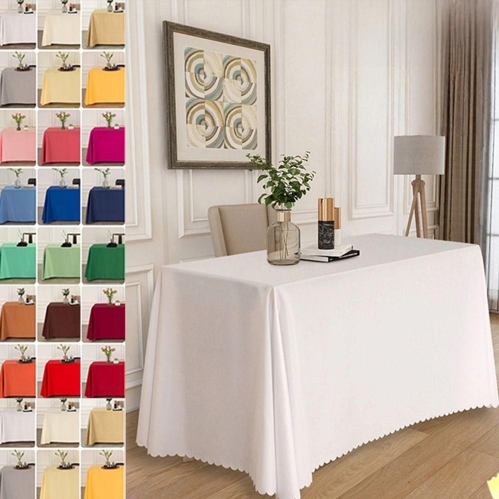 Rectangle Table Cloth Cover Solid Color Table Cover Hot Tablecloth  Home Banquet Wedding