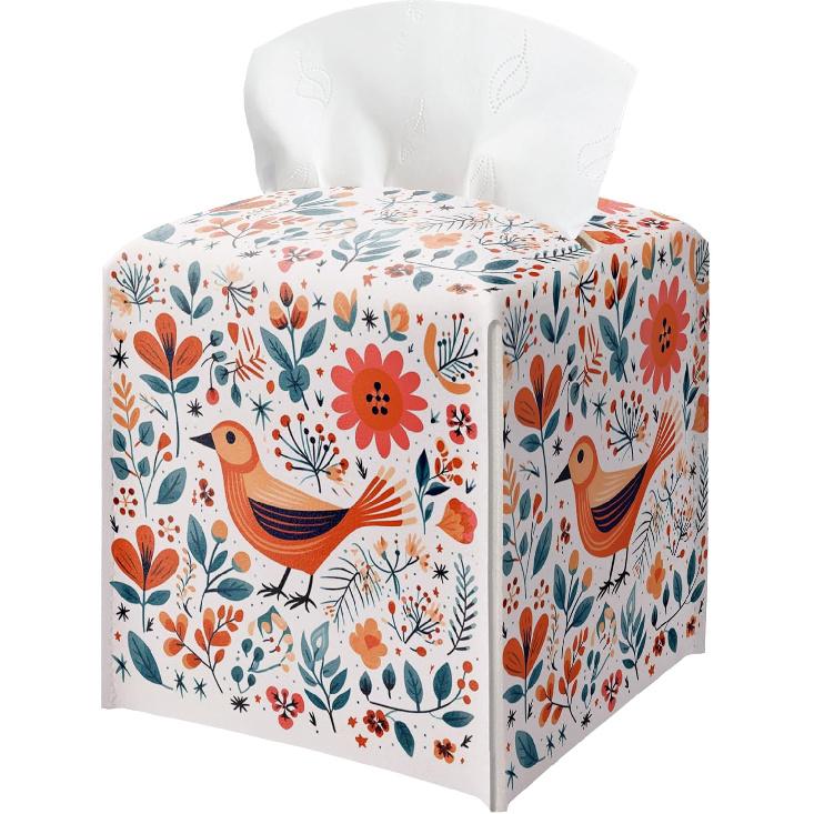Cat Tissue Box Holder, Nordic Cat Leather Tissue Box Cover Square, Paper Napk Everyday Dispenser Accessories for Bathroom Vanity Countertop Night