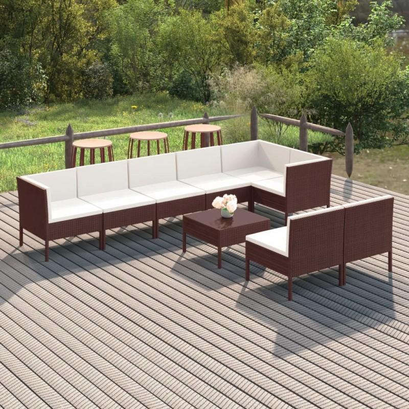 Day and Night - Day and Night Garden Furniture Set 9 Pieces and Brown Synthetic Rattan Cushions
