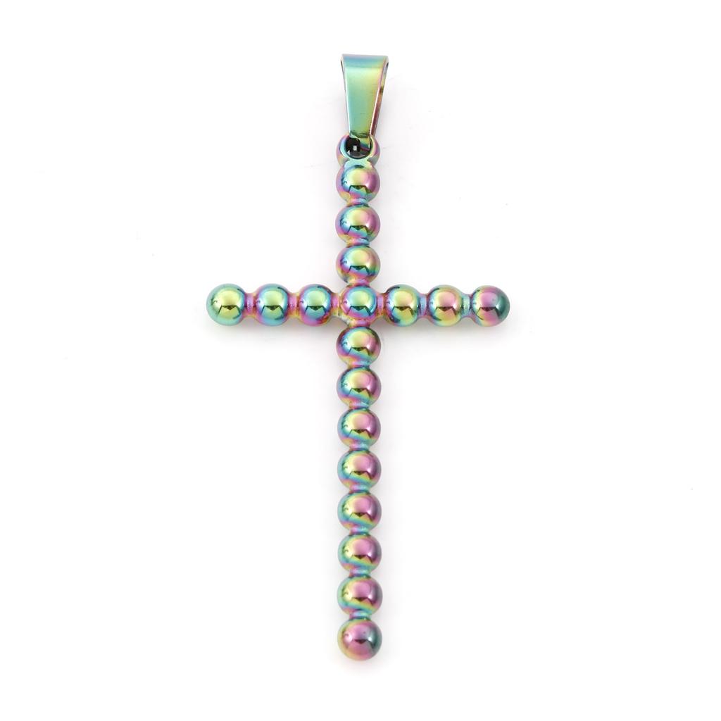 304 Stainless Steel Charms Religious Cross Pendants For DIY Making Necklace Bracelets Jewelry Findings 5.5cm x 2.5cm, 1 Piece