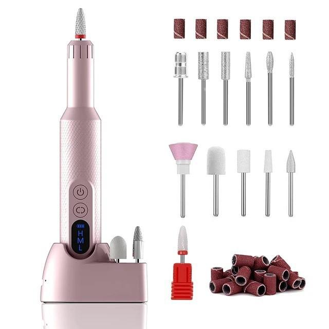 Portable Electric Nail Grinder & Buffer, Nail File, Polish Remover, Professional Gel/Acrylic Tool