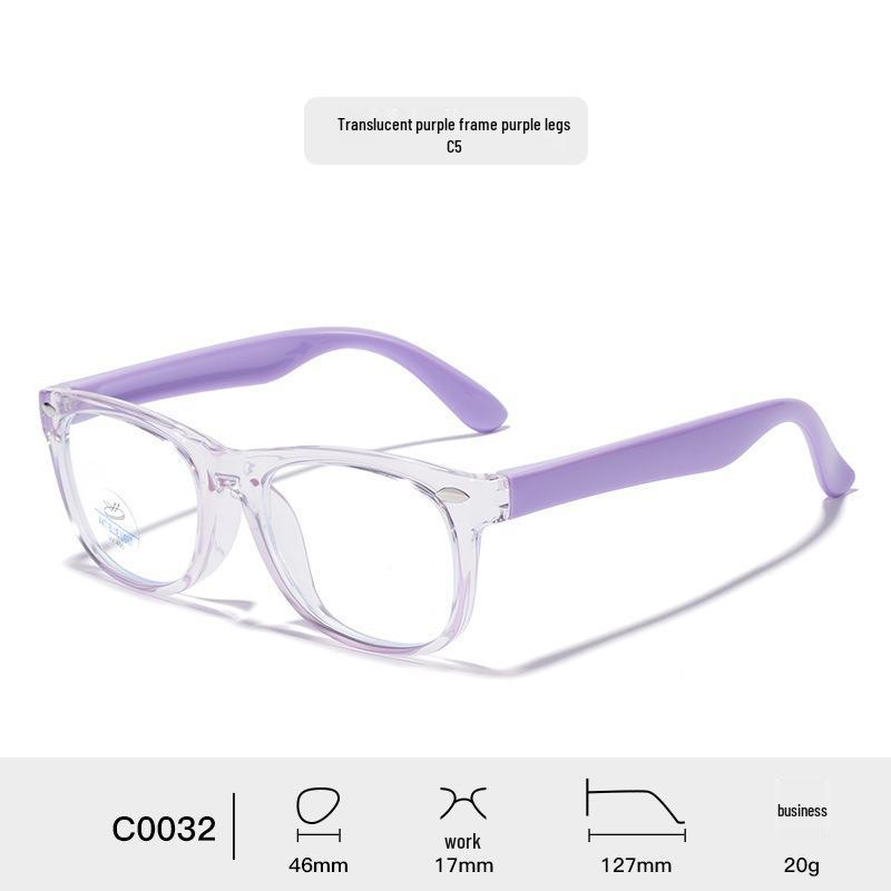 Kids' Color Block Silicone Blue Light Protection Eyeglass Frames - Rivet Design, Lens Compatible.