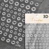 5D Love White English Letter Silver Jelly Nail Art Sticker Line Geometric Pattern Shape Romantic Delicate Manicure Decals