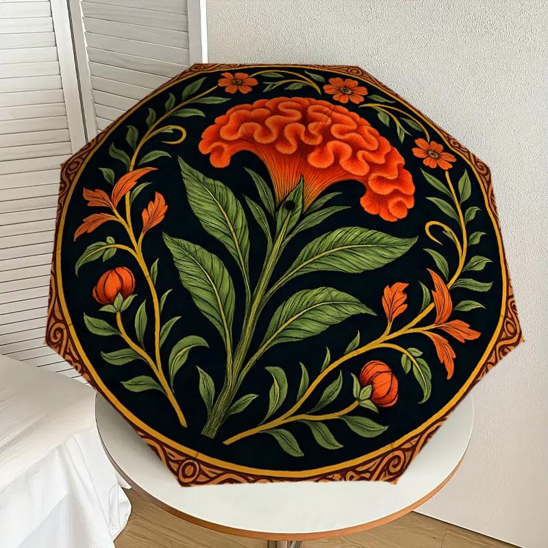 

1pc Brain Flower Ornament Umbrella with Plastic Handle,Suitable for All Seasons Home Travel Outdoor UmbrellaDD1330
