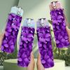 1PC Dense Purple Lilac Flower Cluster Print 750ml Color Plastic Sports Water Bottle Leakproof Flip Straw Lid Suitable for Sports Office Home Use