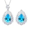 Jewelry Copper Bottom Gold-Plated Set Simulation Color Treasure Water Drop Light Luxury Temperament Set Female 13 * 18