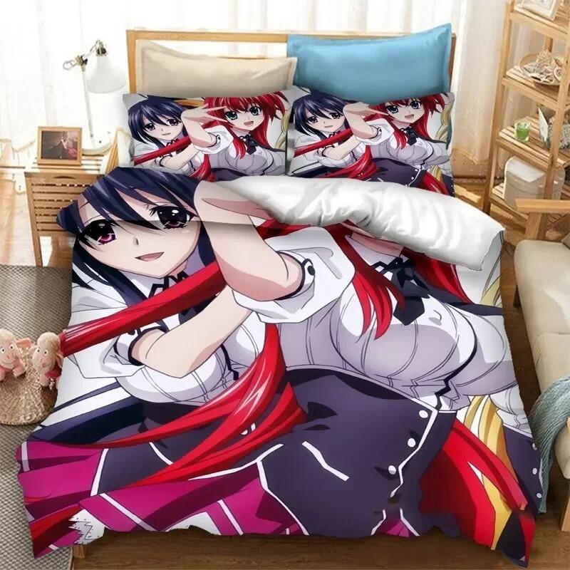 Anime High Schol DxD Beding Set For Bedrom Soft Modern Bedspreads Comefortable Children Kids Soft Duvet Cover Comfortable Quilt Cover And Pilowcase