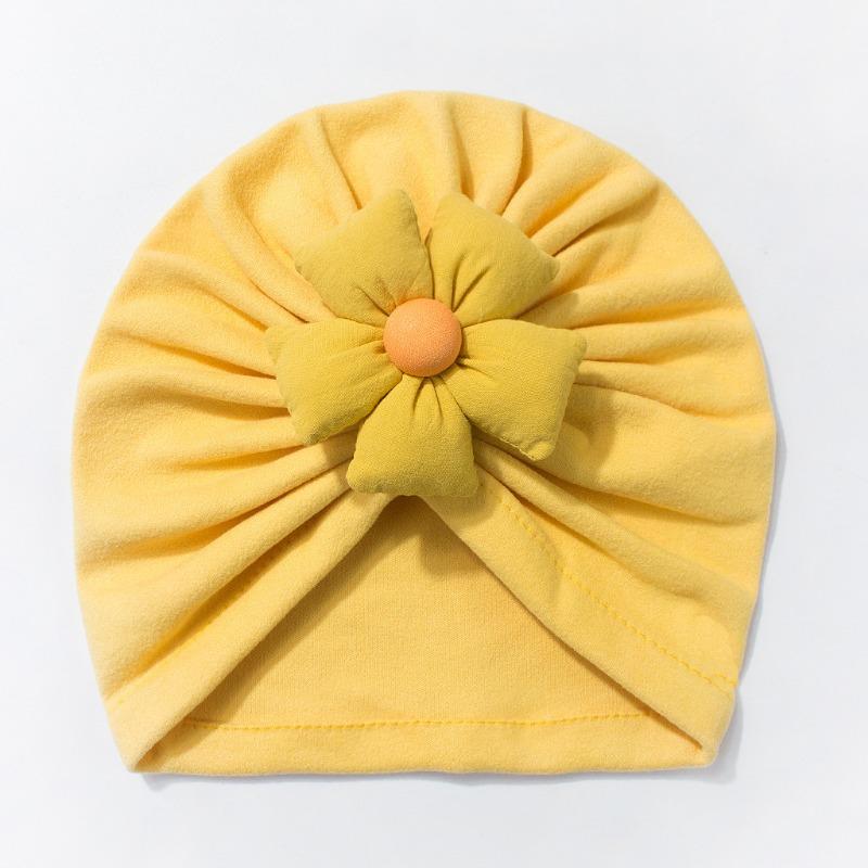 New children's hats, cute five-petaled flower baby pullover hats, soft and comfortable baby caps