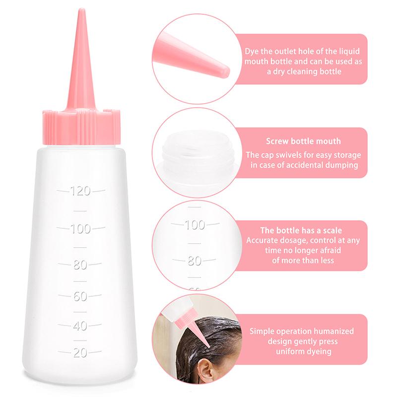 120Ml Salon Hair Oil Applicator Bottle Professional Hairdressing Dyeing Comb Graduated Bottles Barbershop Hairdresser Supplies