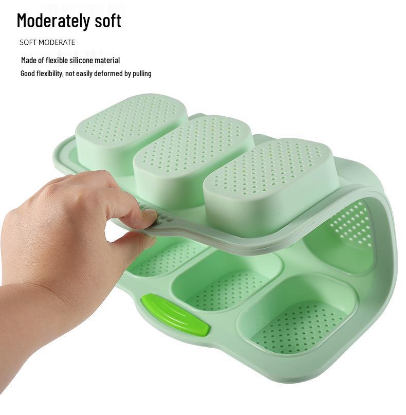 9-Cavity Non-Stick Silicone Oval Baguette Cake Mold for DIY Bread and Baking