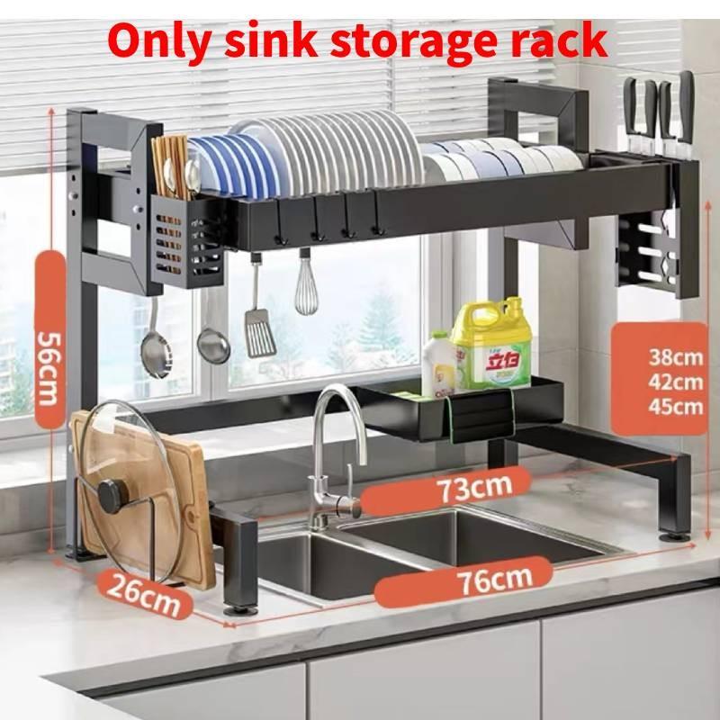 Wall Hanging Dish Drainer For Kitchen Counter With Drainage And Storage Function