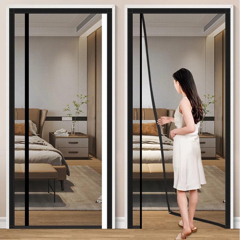 Magnetic Door Screen,Black Side Door Magnetic Mosquito Net,Insect Proof Flight,Summer and Kitchen Indoor Invisible Net