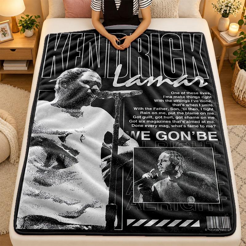 Flannel BlanketKendrick Lamar Warm Soft Throw Blanket for Indoor Sofa Bed Living Room Use