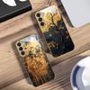 Golden Flower Branch For Samsung Galaxy S20 FE S21 S22 S23 Plus S24 Ultra 25Ultra S21+ S9+ S22Plus Golden Glass Phone Case