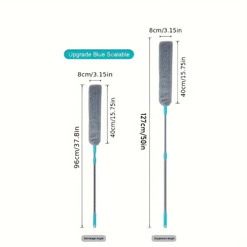 6pcs Extendable Long Handle Duster | For Cleaning Under Beds, Sofas & Gaps, with 5 Replaceable Cloths, Household Cleaning Tool