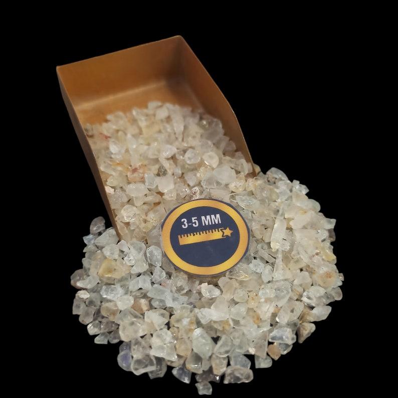 Gradelygems White Topaz Crushed Coarse 3-5mm Size – Perfect for Woodworking, Healing Power, Art Projects – 2 Ounce Pack (60 Gram + 5 Gram FREE)