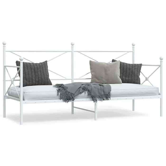 VidaXL Daybed Without Mattress White 90x190 Cm Steel, Sofa Bed, Comfortable Sofa Bed, Daybed with Mattress, Bed 4104681