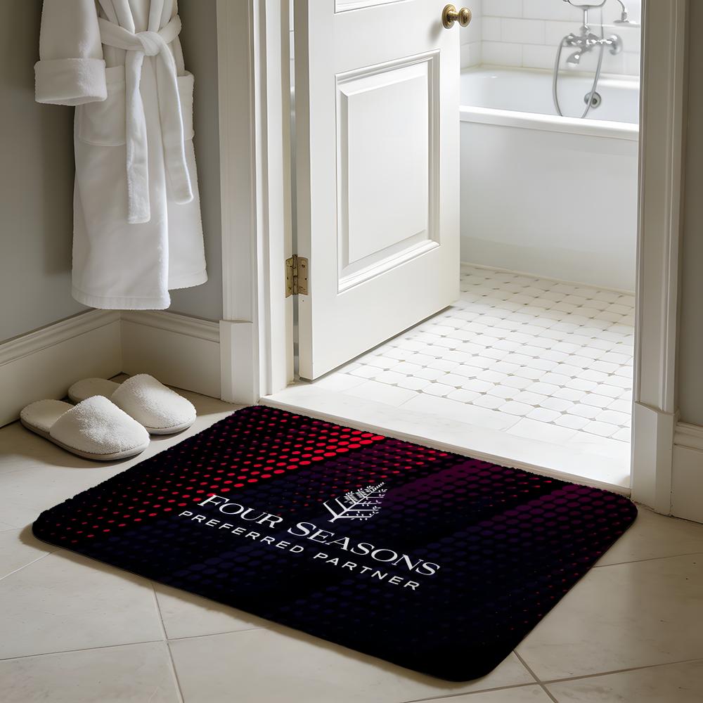Fashion FFour Seasons Hotel Floor Mat Soft Flannel Absorbent Mat Non-Slip Rug Home Bedroom Bathroom
