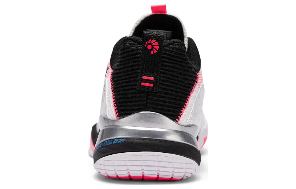 Li Ning OP Textile, Synthetic Leather Abrasion Resistant Low Top Badminton Shoes Unisex White Pink Black AYZU007-1