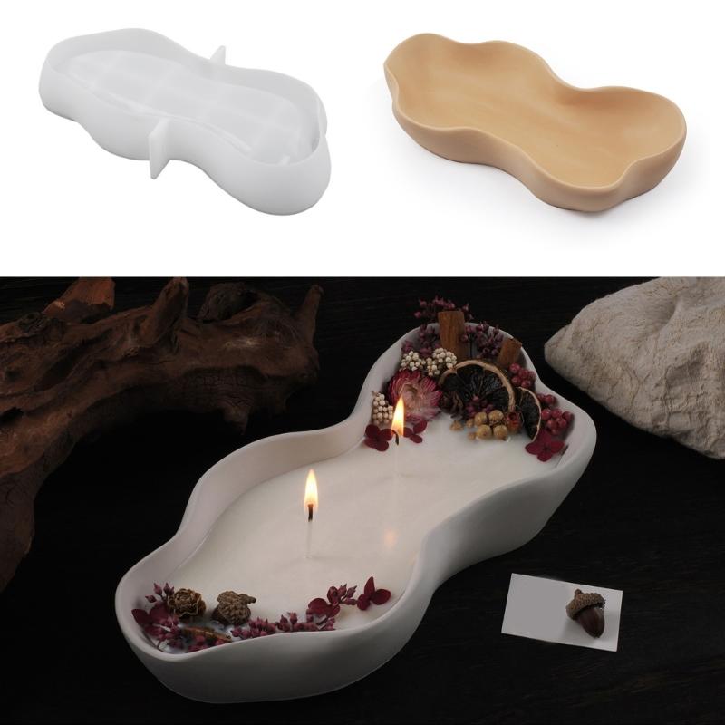 Silicone Candle Tray Molds for Storage Tray Candle Cup Jewelry Case Plaster Ornaments