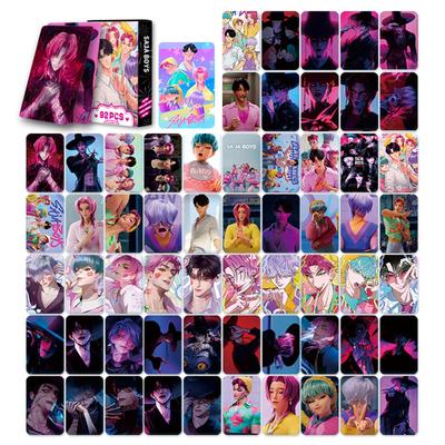 62 LOMO-Karten 32 Aufkleber SAJA BOYS Shaka Männergruppe Hexenjagd Frauengruppe Doppelseitige kleine Karte Saja Boys Fotokarte Aufkleber Grußkarte