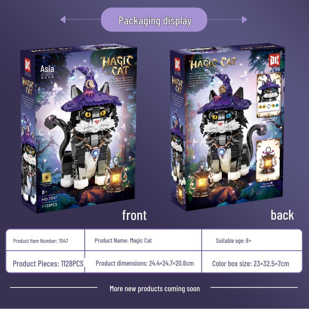 Magic Kitten 1128-Piece Building Blocks Set - Educational Halloween Toy