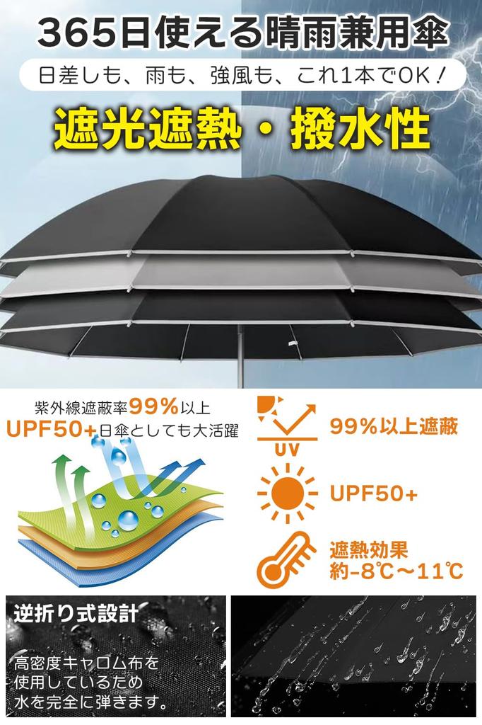 New for Automatic Reverse Folding Umbrella with and 10 Reinforced Large Super UV Suitable for Sun and Carabiner Storage Cover Perfect Gift for Men and