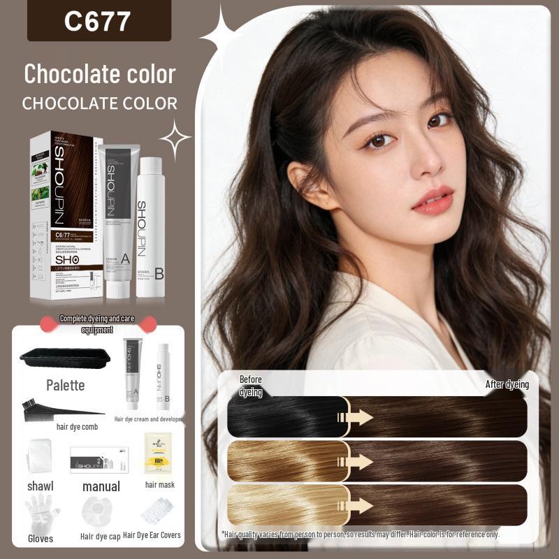 Premium Gift Box: Natural Black & Gray-Brown Linen Hair Dye Cream - Youthful, Vibrant, Plant-Based Formula