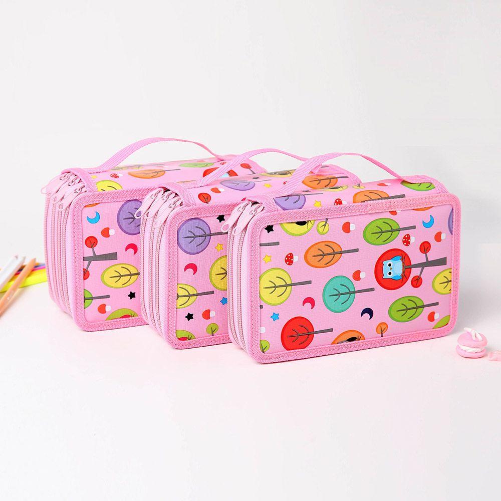 Multifunction Oxford Cloth 32 Holes Color Pencil Stationery Box Storage Pen Bag Pencil Case