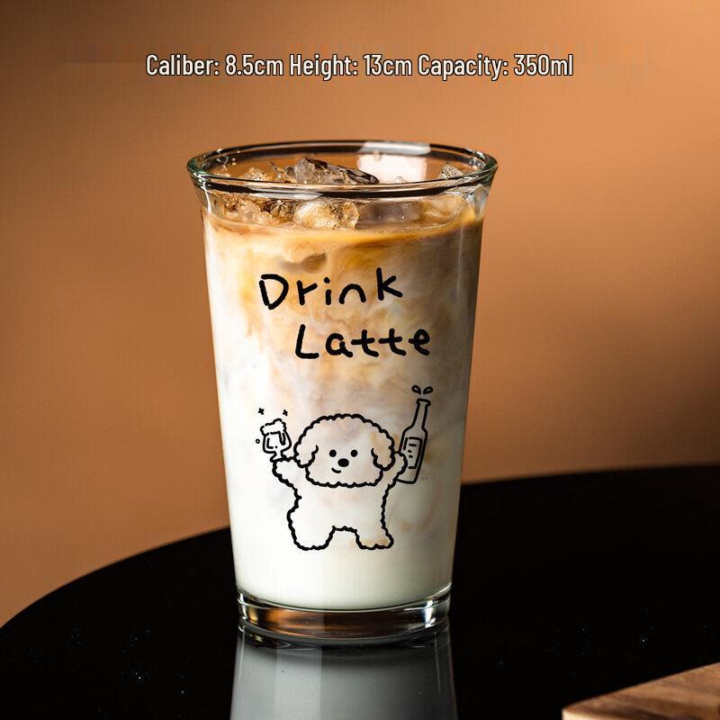 Cartoon Dog Transparent Glass Mug