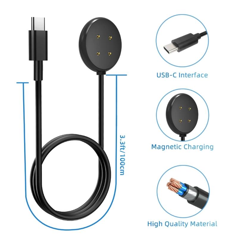 Smartwatch Magnetic Charger Stand Cord Bracket Compatible for Pixel Watch 2 Fast Charging Cable Power Adapter Base Cable