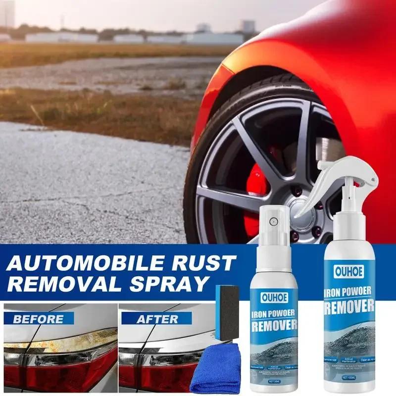 100ML Auto Iron Rust Removal Spray Rust Remover Liquid Long-term Neutral Car General Maintenance Supplies with Towel 100ml