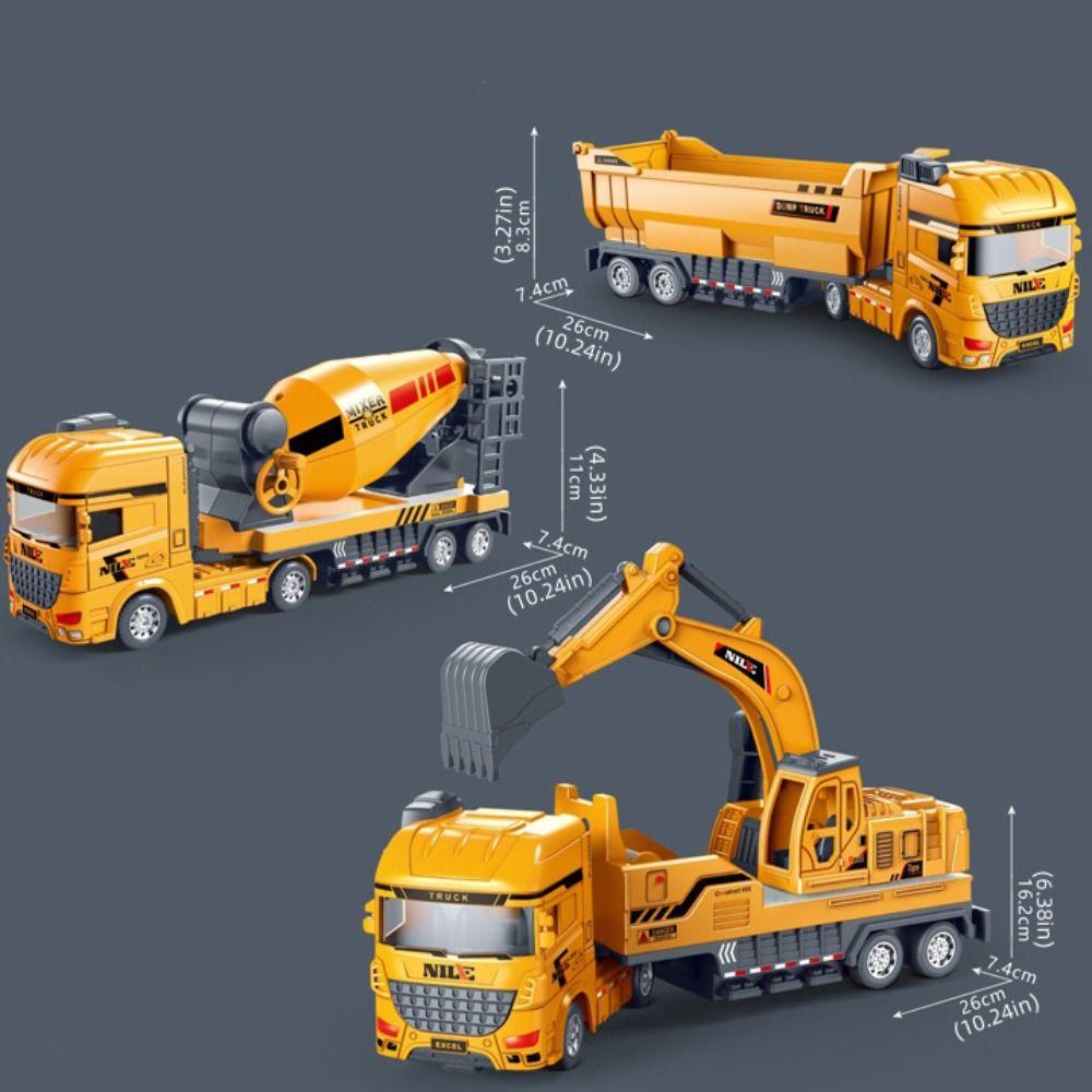 Truck Car Engineering Truck Model Simulation Mixer Truck Toys Excavator Model Toy  For Children