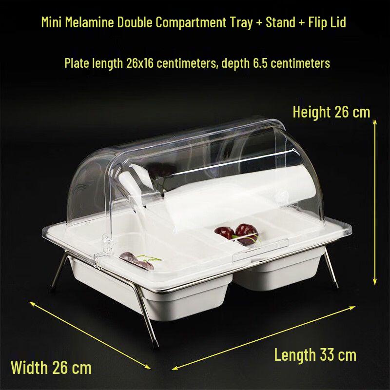 Nierxin Melamine Buffet Food Display Tray with Lid