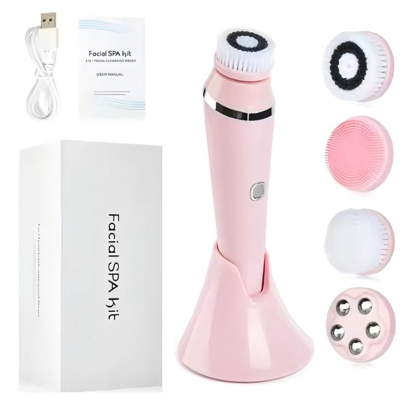 4 In 1 Electric Facial Cleansing Brush Waterproof IPX7 Face Massager Cleansing Device for Deep Cleaning Removal Blackhead Pore