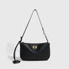 Korean Solid Color Shoulder Bag Underarm Bag Lock Small Square Bag Motorcycle Handbag Bag French Crossbody Bag Simple