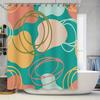 Colorful Shower Curtain with Circle Patterns: Perfect Addition for Your Bath Decor Green Yellow Geometric Design