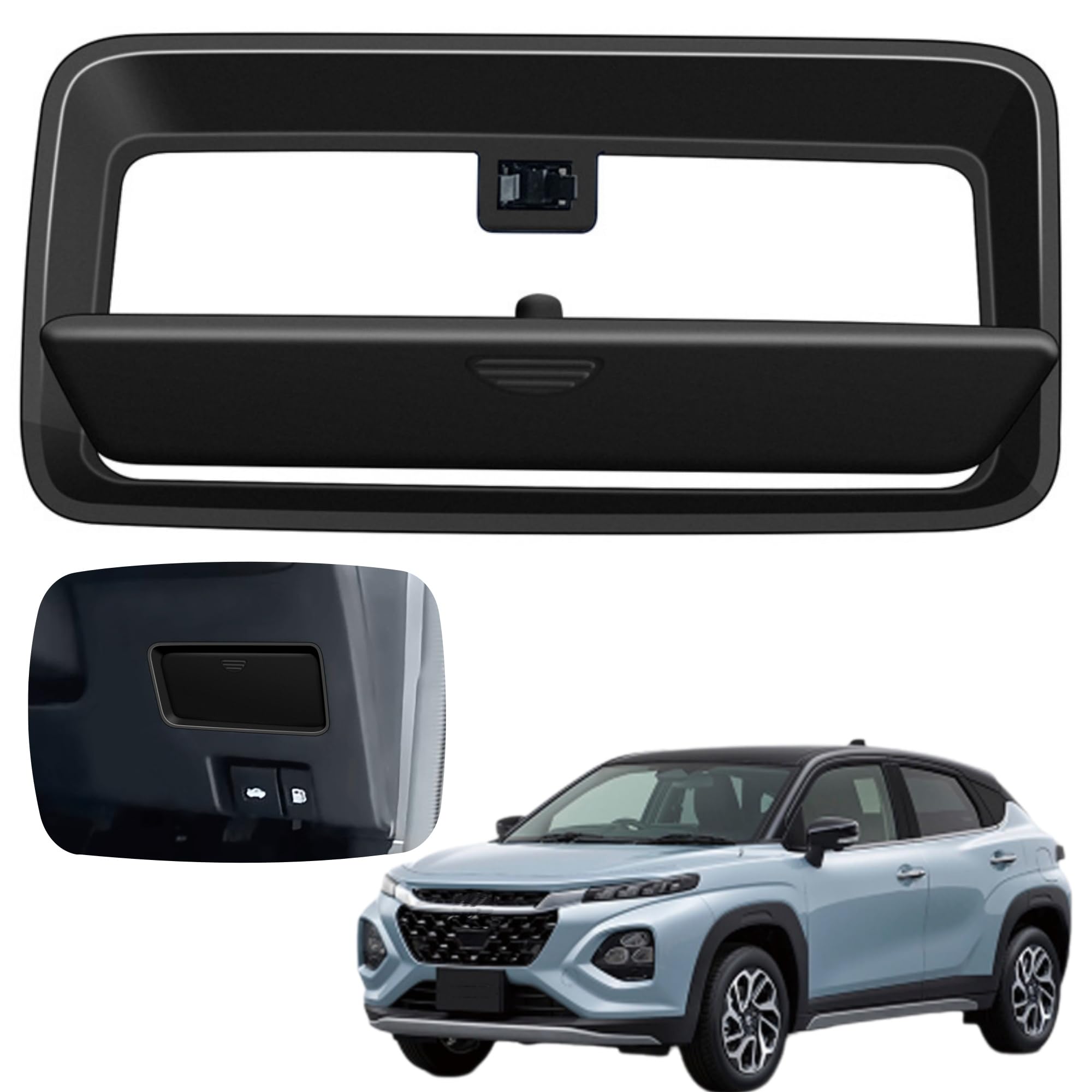 Glealcco New Fit Fronx Custom Parts Retractable Console Storage Box Cover Hidden Storage Box Openable console storage box cover
