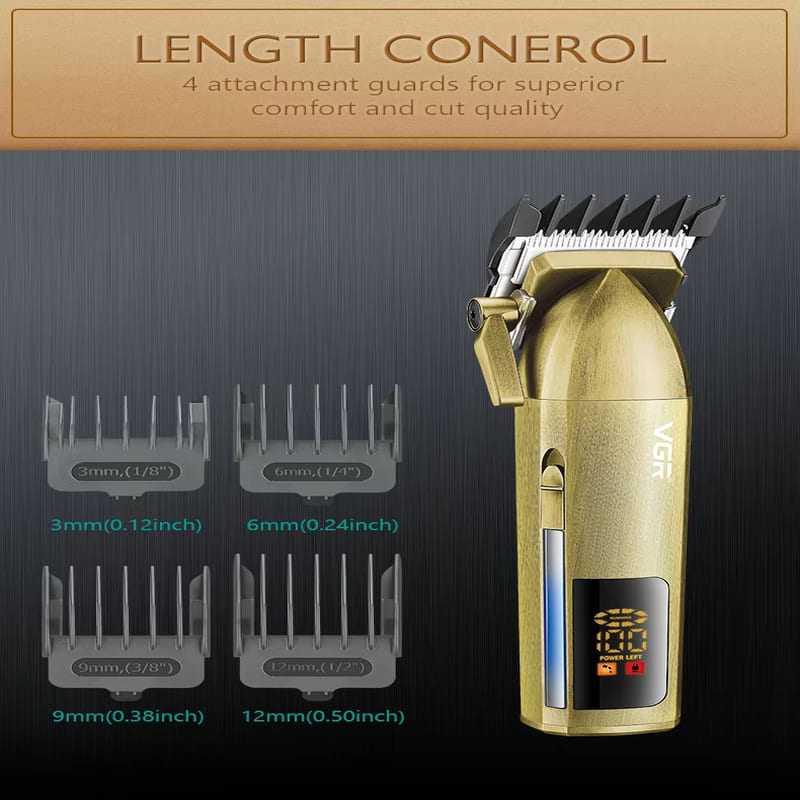 New Sturdy and Durable Hair Clipper Professional Rechargeable Hair Clipper Men's Cordless Electric LCD Digital Display Hair Clipper for Hair Salon