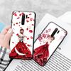 Black Case for Xiaomi Redmi 13C Note 9 iPhone XR 7 8 14 15 11 12 13 X XS Pro Max Samsung A25 S23 S24 FE Ultra Plus Bridal Dress Girl
