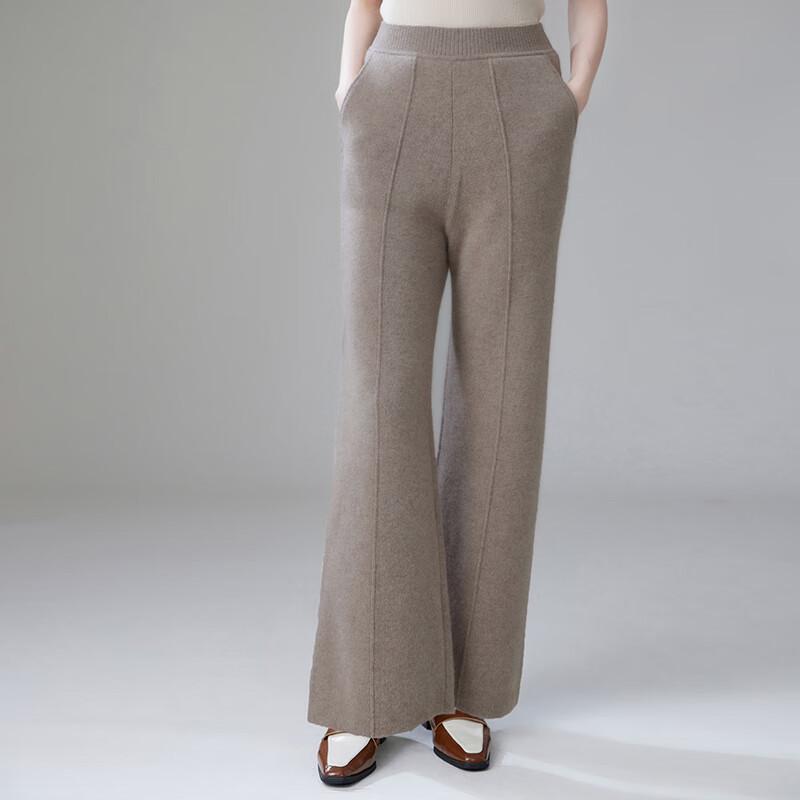 Fanzhen Women's High-Waist Wool Blend Wide-Leg Pants